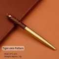 Elegant vintage brass and sandalwood rollerball pen featuring a unique tiger stripe pattern - Tiger Print