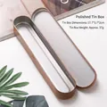Durable rose gold rectangular metal storage box for pencils and makeup accessories - Empty Box Style / 17.8*3.6*1.9CM