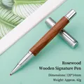 Elegant rosewood signature pen with polished silver metal accents for business gift - Signature Pen / 0.5mm