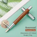 Premium rosewood fountain pen with silver metal trim and custom engraving option, variant - Exposed Nib Fountain Pen / 0.5mm