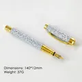 Elegant marble pattern copper fountain pen with gold accents and white textured finish - White