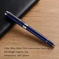 Eleganter klassischer 450 Metall Tintenroller in Tiefblau mit silbernen Akzenten - Blau
