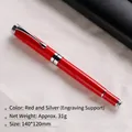 Classic 450 luxury metal rollerball pen in vibrant red finish with silver accents - Red