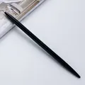 Slender black rotating metal ballpoint pen designed for elegant business and office use. - 0.7mm Bullet Tip / Bright Black