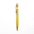 Elegant golden ballpoint pen with crystal gold foil filler in bright yellow finish. - 1.0mm Black Ink / Yellow