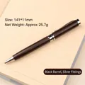Professional black wooden ballpoint pen with silver metal accents for office use - Black Wood Silver Accessories