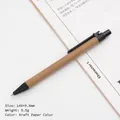 Umweltfreundlicher Kugelschreiber aus Kraftpapier mit schwarzen Akzenten für das Schreiben - 0,7 mm Kugelspitze / Kraftpapierfarbe