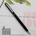 Elegant matte black slim metal ballpoint pen with silver accents for business use - Matte Black