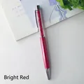 Luxury red crystal rhinestone ballpoint pen with sleek metallic barrel for office - Red