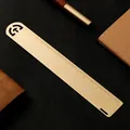 Retro-Messing-Lineal 15 cm und Lesezeichen mit ausgehöhltem Metalldesign für den EDC-Gebrauch - Halbkreis Erhöhlt Stil / Reichweite 15