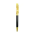 Elegant ballpoint pen with gold leaf in clear barrel and black finish - 1.0mm Black Ink / Dark Gray