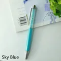 Elegant sky blue crystal metal ballpoint pen with shimmering diamond fillings - Light Blue