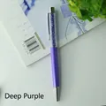 Elegant dark purple crystal ballpoint pen with sparkling rhinestone filling for gift - Deep purple
