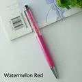 Elegant pink crystal ballpoint pen with sparkling rhinestone filling in watermelon red - Watermelon red