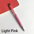 Elegant light pink metal ballpoint pen filled with sparkling pink rhinestones - Light Pink