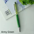 Elegant crystal ballpoint pen in army green finish featuring a shimmering rhinestone inlay - Army Green