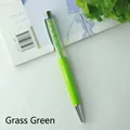 Elegant grass green crystal ballpoint pen with sparkling rhinestones and chrome accents - Grass Green