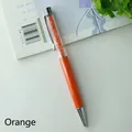 Elegant orange crystal ballpoint pen filled with sparkling orange rhinestones pen - Orange