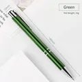 Green metallic aluminum retractable ballpoint pen with 140mm length and click mechanism - Green