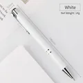 White aluminum retractable ballpoint pen with chrome accents and 140mm length - White