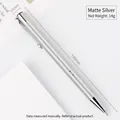 Matte silver retractable metal ballpoint pen with 140mm length - Matte Silver