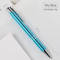 Premium sky blue metallic click ballpoint pen featuring a sleek aluminum barrel - Sky Blue