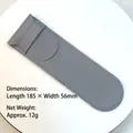 Große minimalistische graue PU-Leder Stifttasche mit Größenangaben und Abmessungen - 185x56mm / Grau