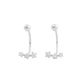 Pendientes de cartílago curvados de plata S925 con circonitas cúbicas brillantes. - Plata 925 / Oro blanco