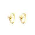 Elegantes pendientes de aro en plata de ley 925 bañada en oro con tres bolas para mujer - Plata 925 / Plateado