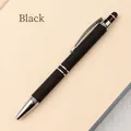Black click-action ballpoint pen with professional soft-touch finish and stylus tip - 0.7 Bullet Tip / Black