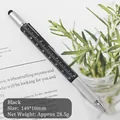 Black 6-in-1 multifunctional tool pen featuring ruler, level, stylus, and screwdriver - Black