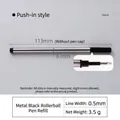 0.5mm black metal rollerball pen refill straight-in type for luxury writing pens - 0.5mm / Black Plug-in Style