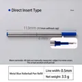 0.5mm blue metal gel pen refill with 113mm length and plug-in design for rollerball pens - 0.5mm / Blue Plug-in Style