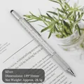 Professional silver 6-in-1 multi-functional tool pen with ruler, stylus and screwdriver - Silver
