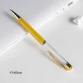 Elegant DIY metal ballpoint pen in yellow with clear tube for custom glitter filling - Yellow