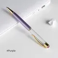 Elegant purple ballpoint pen featuring a transparent DIY barrel and gold accents - Purple