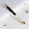 Elegant black metal DIY empty tube ballpoint pen with clear fillable gold barrel - Black