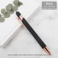 Matte black aluminum ballpoint pen with elegant rose gold accents for office use - Retractable Stylus Pen / Black