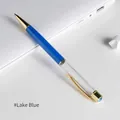 Premium lake blue DIY metal ballpoint pen with transparent hollow barrel for crafts - Lake Blue