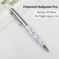 Elegant metal twist ballpoint pen with vintage floral pattern and purple gem detail - Fresh Floral / Bullet 0.5mm
