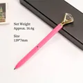 Pink creative metal ballpoint pen with a large sparkling glass diamond decoration - Watermelon red