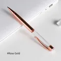 Elegant rose gold DIY metal ballpoint pen featuring a transparent empty tube design - Rose Gold