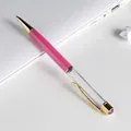 Elegant pink and gold DIY metal ballpoint pen with clear empty barrel for liquid filling - Light Pink
