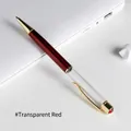 Elegant DIY empty barrel ballpoint pen in transparent wine red color with gold accents - Transparent Red