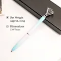 Elegant gradient blue and white ballpoint pen featuring a large crystal diamond top - Gradient