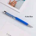 Elegant lake blue crystal ballpoint pen with sparkling diamond-like inner filling - Lake Blue