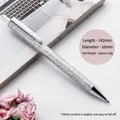 Stylish silver glitter retractable ballpoint pen with metallic finish for office and gift - Silver Style