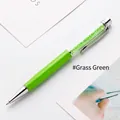 Elegant grass green crystal ballpoint pen with sparkling rhinestone filling - 1.0mm Bullet Tip Black Ink / Grass Green