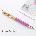 Elegant gold leaf liquid ballpoint pen in magnificent purple finish with golden trim - Magnificent Purple