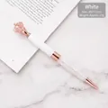 Elegant white crown metal ballpoint pen with rose gold accents and crystal-filled barrel - Bullet Type 1.0mm (156x11mm) / White